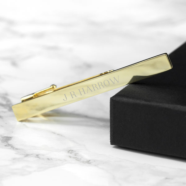 Personalised Gold Plated Tie Clip