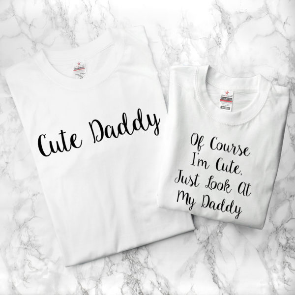 Personalised Daddy and Me Cuties White T-Shirts