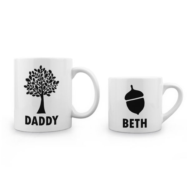 Personalised Daddy & Me Acorn Mugs