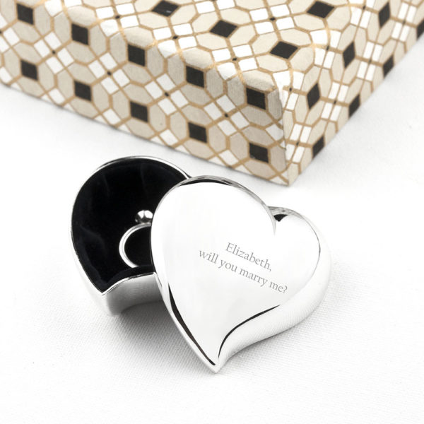 Personalised Miniature Heart Trinket Box