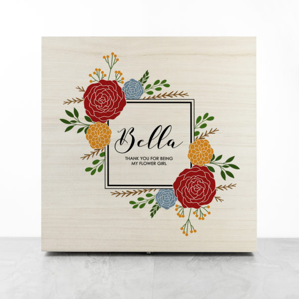 Personalised Vibrant Flower Frame Bridesmaid Box