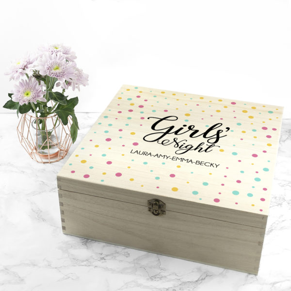 Personalised Polka Dot Girls' Night Box
