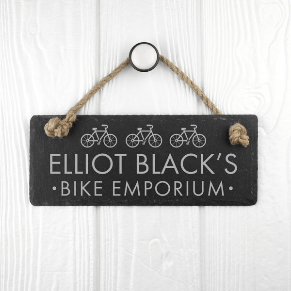 Personalised I Bloody Love My Bicycle Slate Hanging Sign