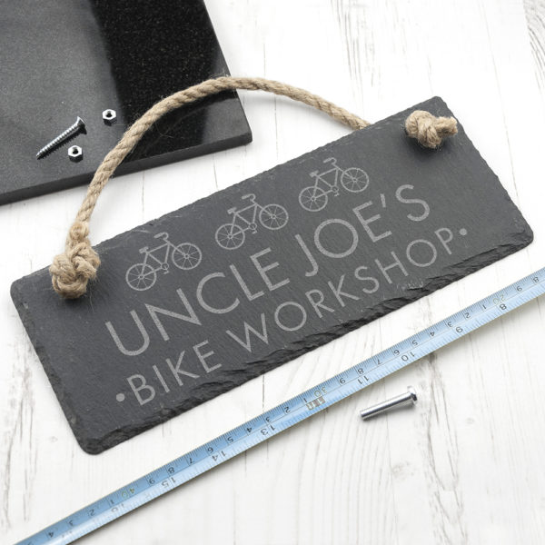Personalised I Bloody Love My Bicycle Slate Hanging Sign