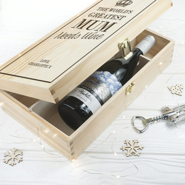 Personalised World's Greatest Mum Wine Box