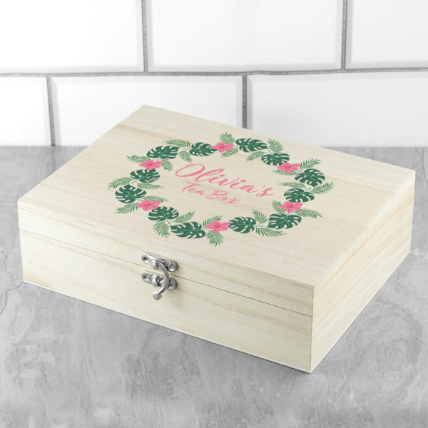 Personalised Rainforest Wreath Mother's Day Tea Box