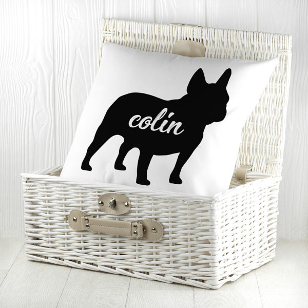 Personalised Bulldog Silhouette Cushion Cover