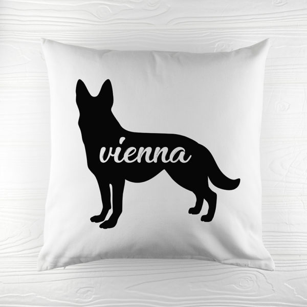 Personalised German Shepherd Silhouette Cushion Cover