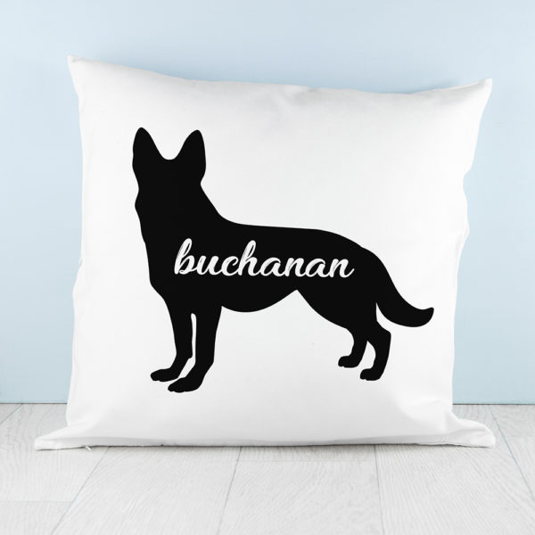 Personalised German Shepherd Silhouette Cushion Cover