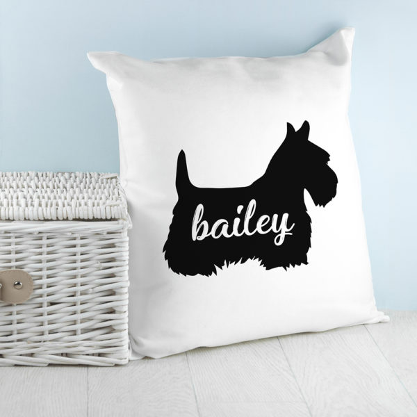 Personalised Scottish Terrier Silhouette Cushion Cover