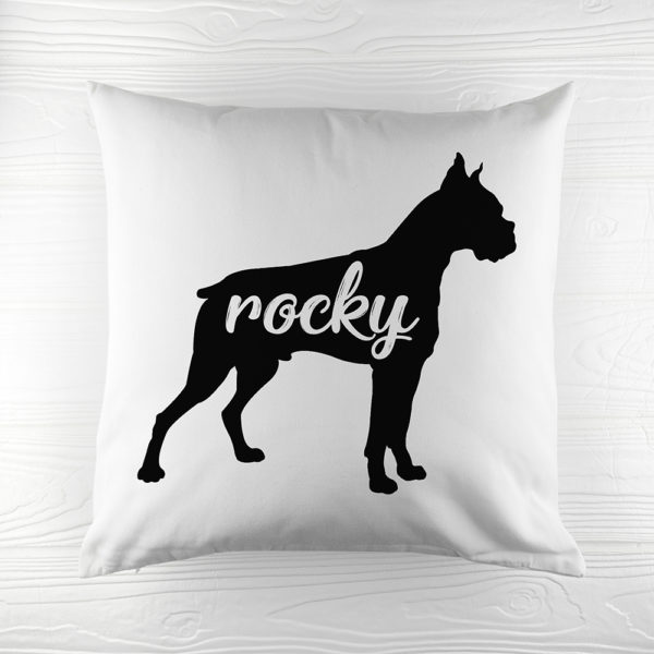 Personalised Boxer Silhouette Cushion Cover