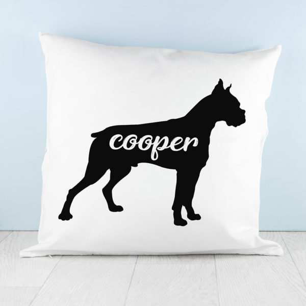 Personalised Boxer Silhouette Cushion Cover