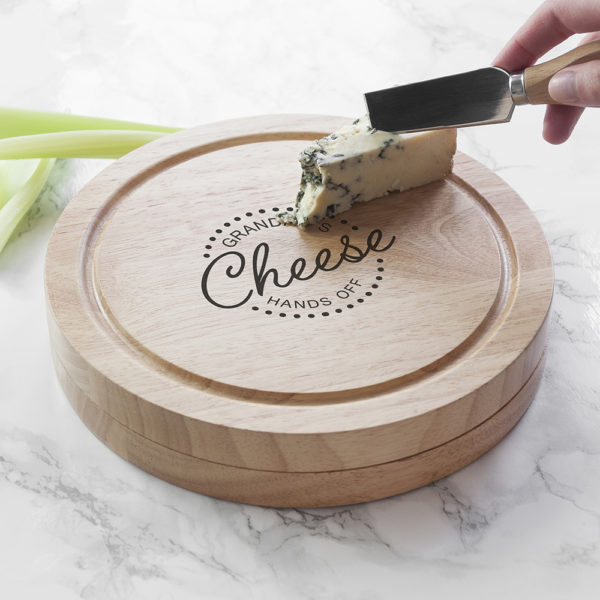 Personalised 'Hands Off' Cheese Board Set