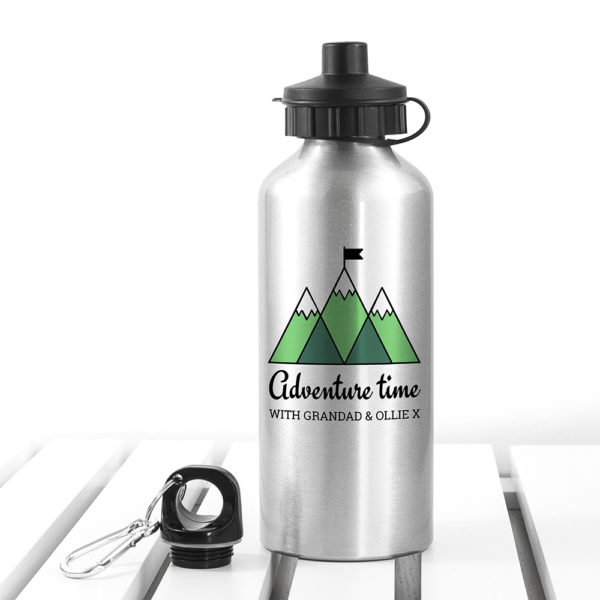 Personalised Adventure Time Silver Water Bottle