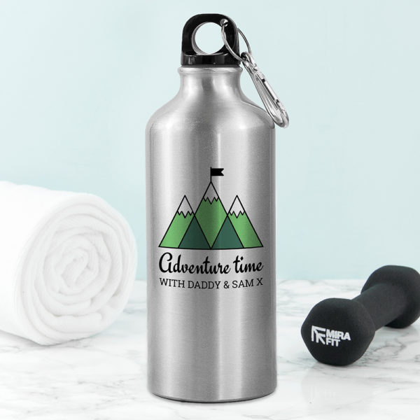 Personalised Adventure Time Silver Water Bottle