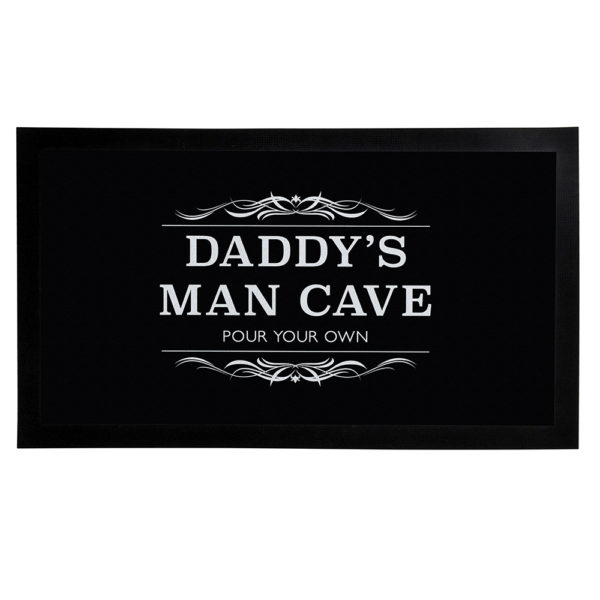 Personalised Man Cave Black Bar Mat