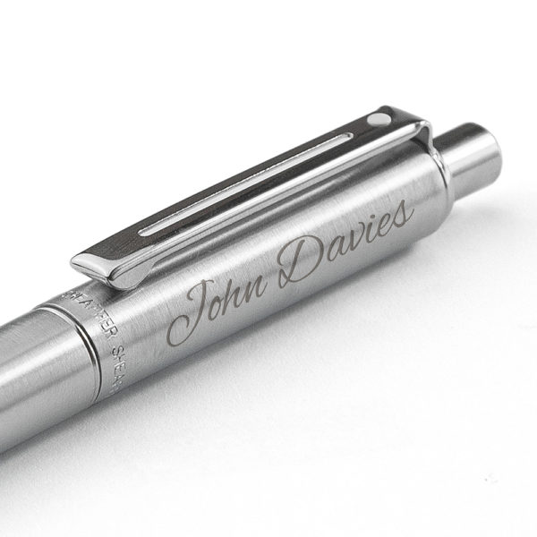 Personalised Sheaffer Brushed Chrome Pen