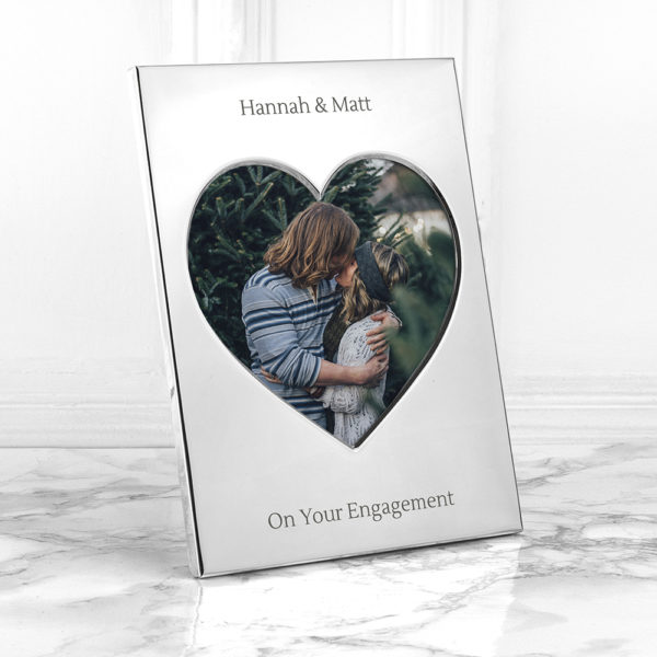 Personalised Silver Plated Heart Photo Frame