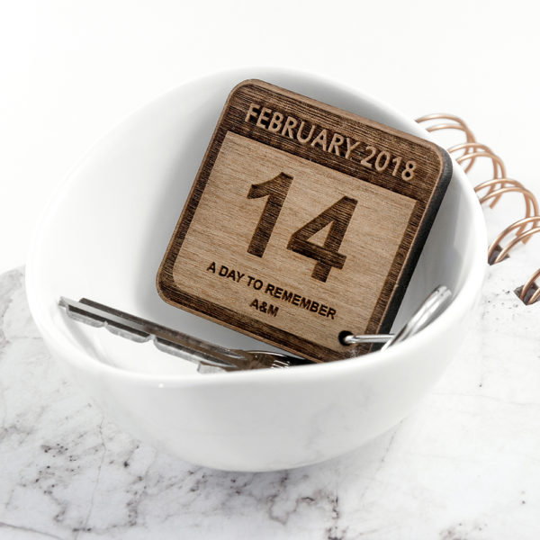 Personalised Special Calendar Day Square Keyring