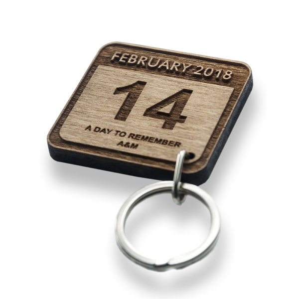 Personalised Special Calendar Day Square Keyring