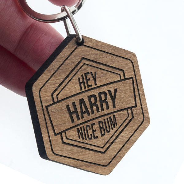 Personalised Cheeky Message Engraved Keyring