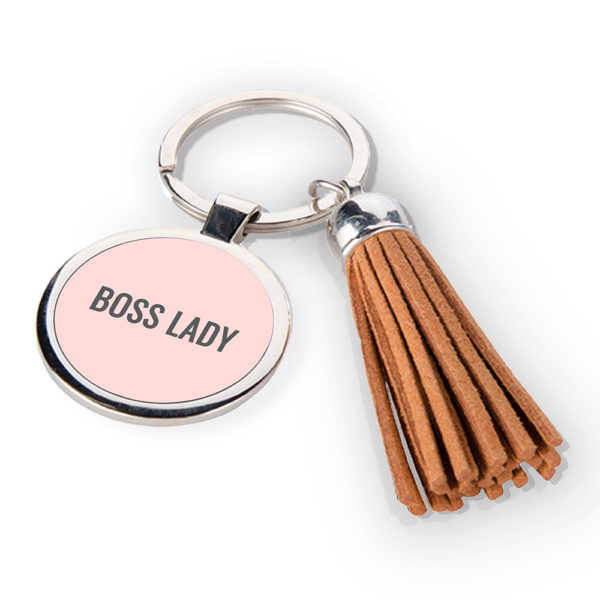 Personalised Boss Lady Tassle Keyring