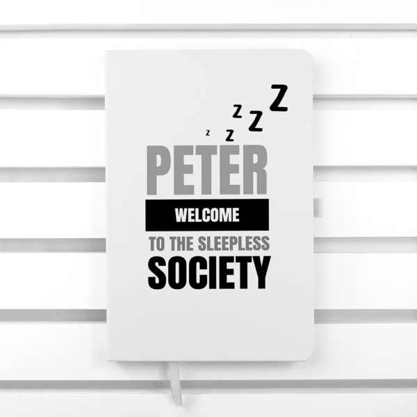 Personalised Sleepless Society A5 Notebook