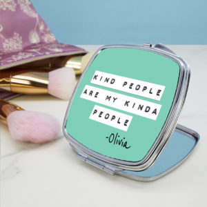 Kind People (Green) Square Compact Mirror