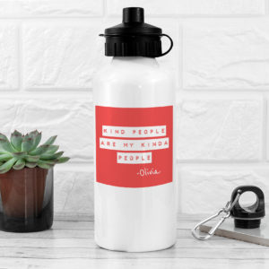 Kind People (Red) White Water Bottle