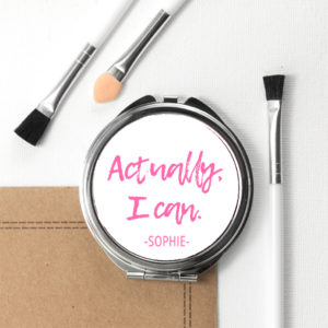 Actually I Can Handwritten Round Compact Mirror Actually I Can Handwritten Round Compact Mirror