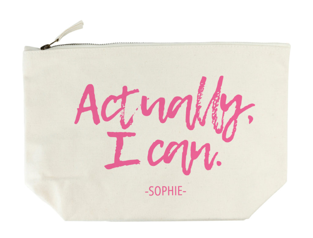 Actually I Can Handwritten Wash Bag