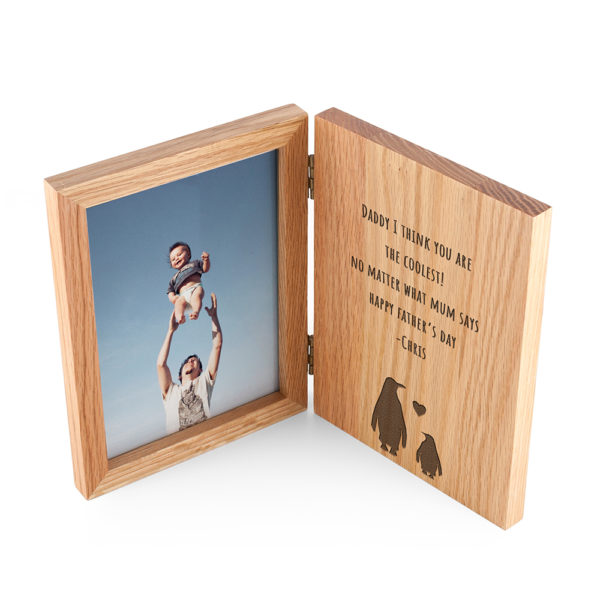 Engraved Father's Day Penguin Book Photo Frame