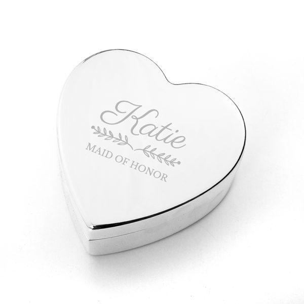 Personalised Bridal Party Heart Jewellery Box
