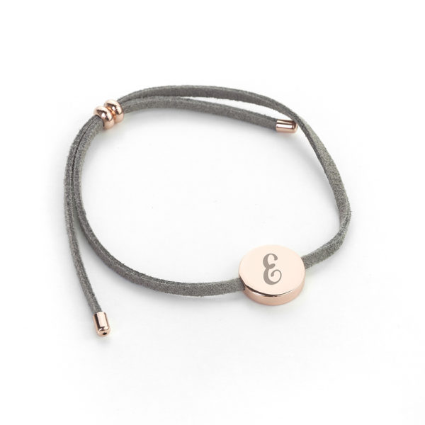 Personalised Always with You Initial Grey Bracelet