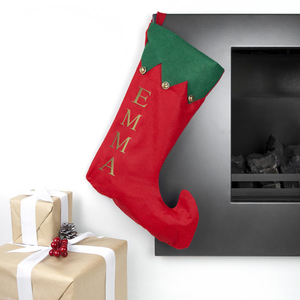 Personalised Festive Stocking with Jingle Bells