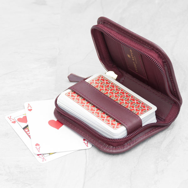 Personalised Leather Playing Card Case