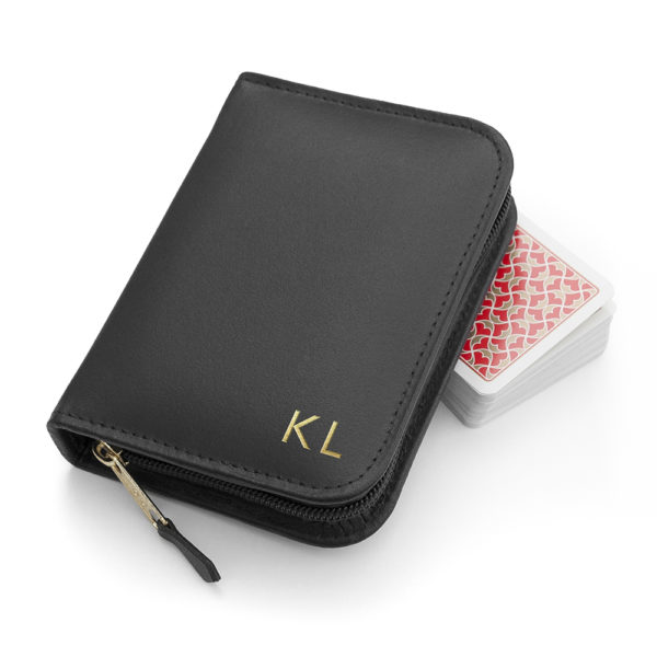 Personalised Leather Double Playing Card Case
