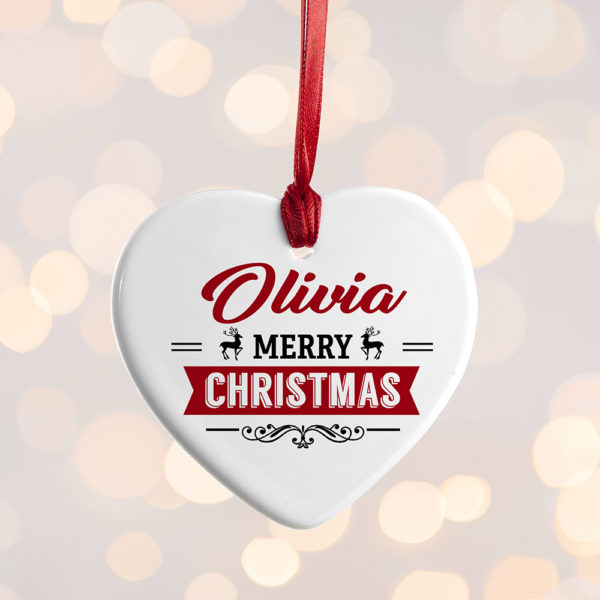 Personalised Christmas Heart Decoration