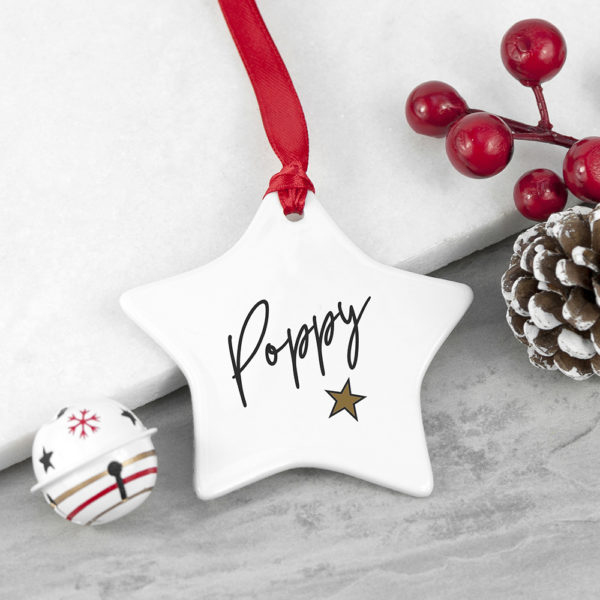 Personalised Christmas Star Decoration