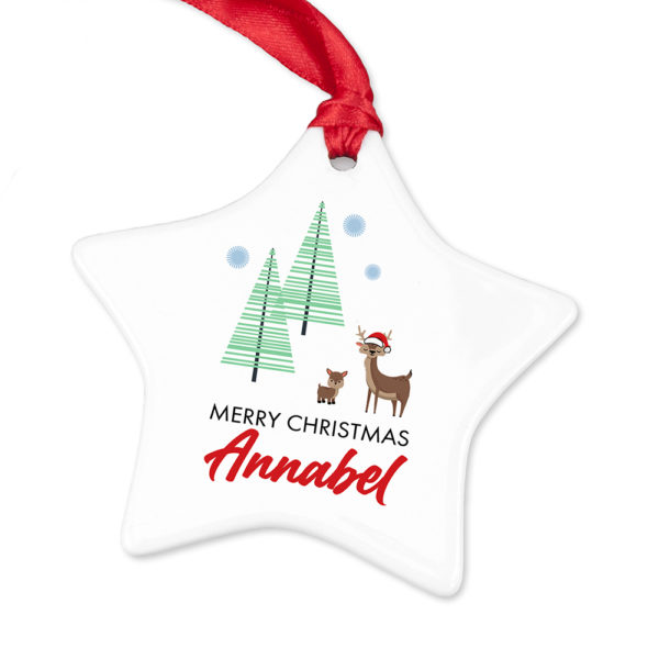Personalised Christmas Deer Decoration