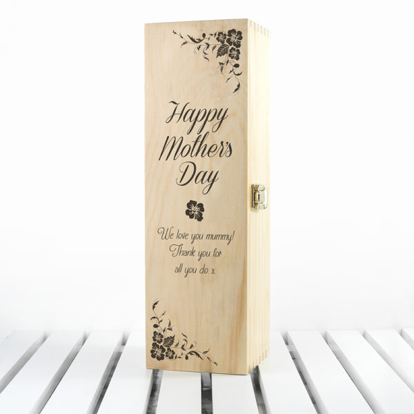 Mother's Day Wine Box With Floral Corners