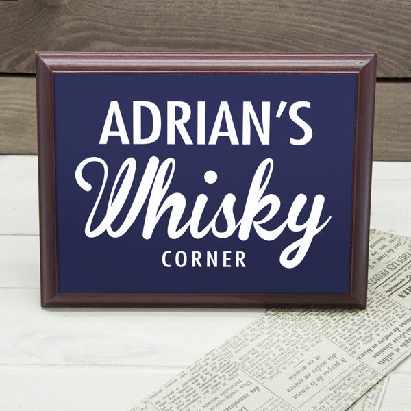 Personalised Whiskey Corner Plaque