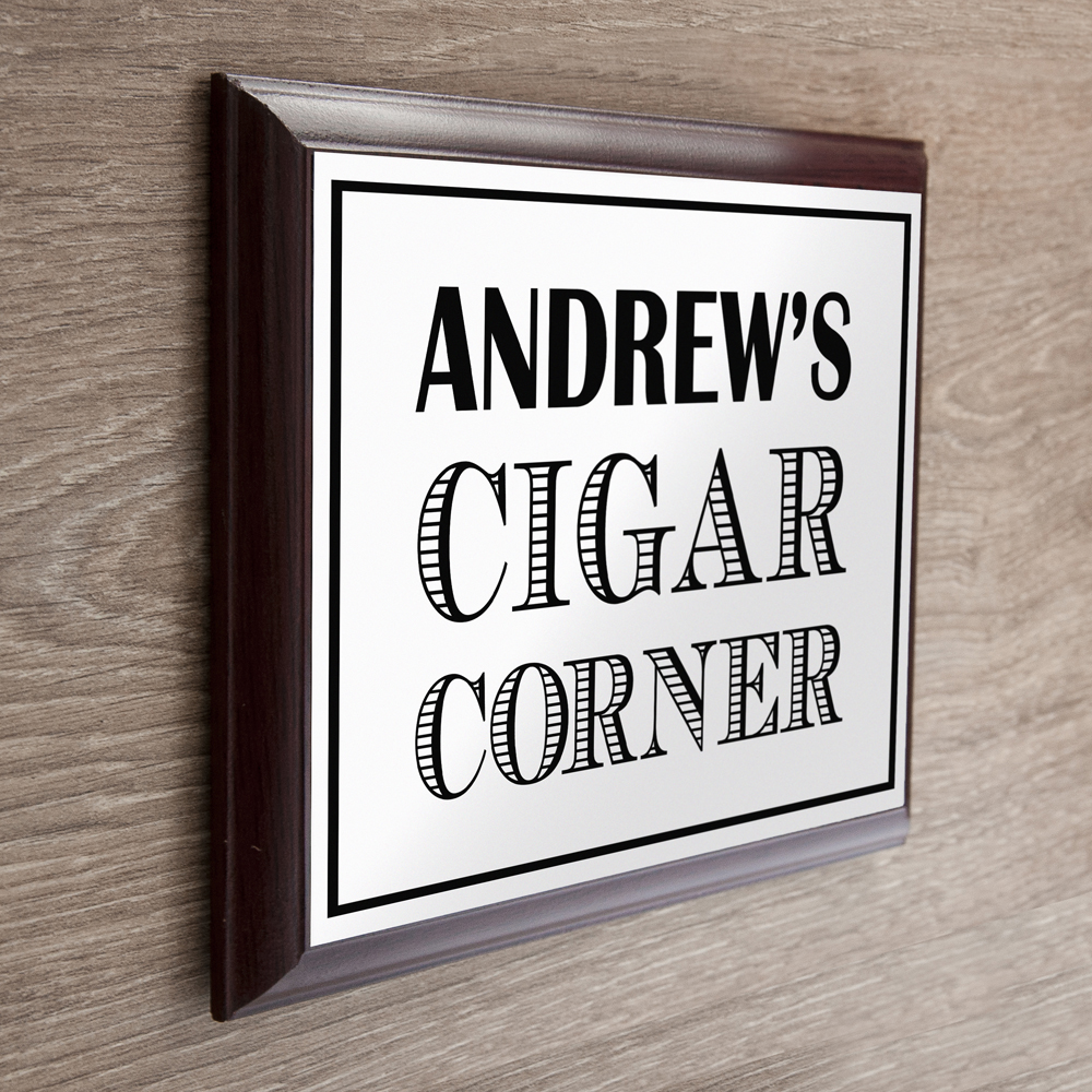 Personalised Art Deco Cigar Corner Plaque