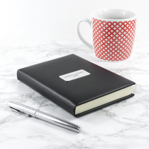 Personalised Black Leather Notebook