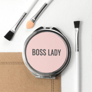 Personalised Boss Lady Round Compact Mirror