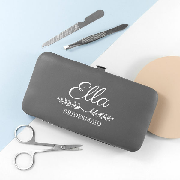 Personalised Bridal Party Manicure Set - Grey