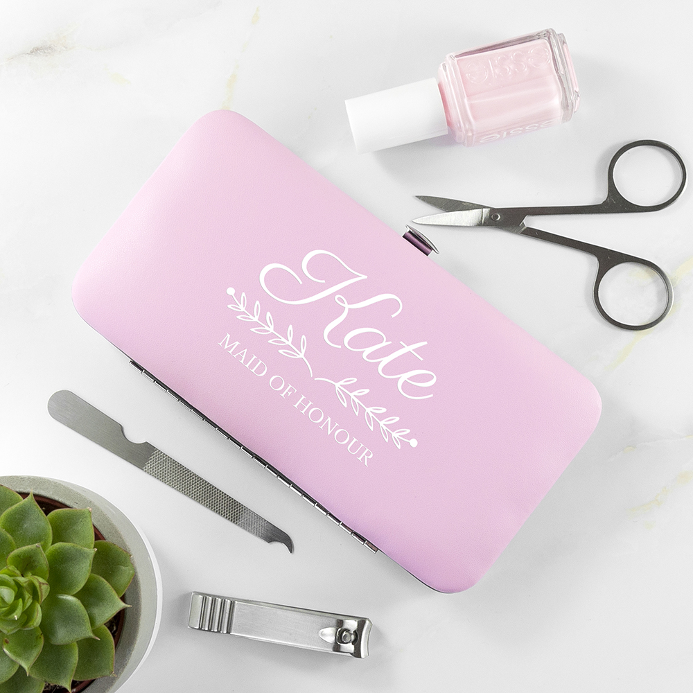 Personalised Bridal Party Manicure Set - Pink