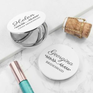 Personalised Bridal Party Round Compact Mirror