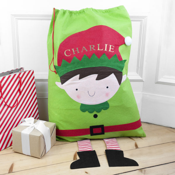Personalised Christmas Elf Santa Sack