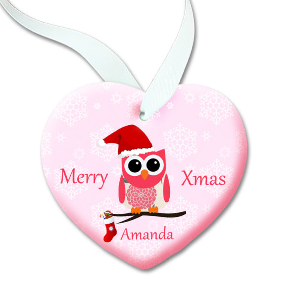 Personalised Cute Owl Christmas Decoration